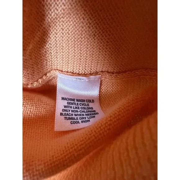 Club Room Men Sweater Sz Large Supima Cotton Preppy V Neck Coral Orange Pullover - Picture 4 of 7